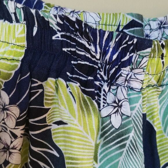 Panama Jack Linen Top Matching Pant Set Tropical Palm Size 3X Resortwear Coastal - Picture 16 of 16